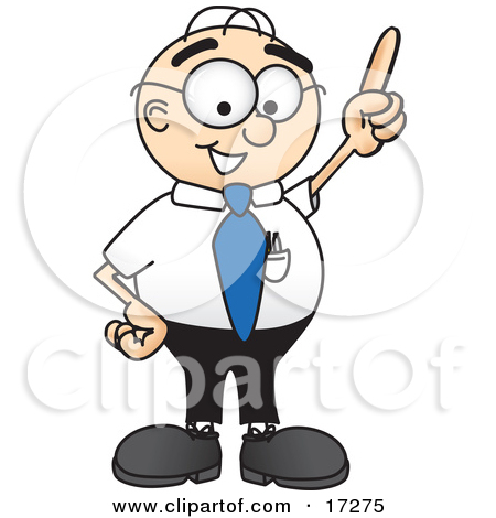 Clipart Picture Of A Male Caucasian Office Nerd Business Man Mascot    