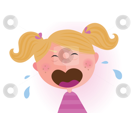 Crying Baby Girl Stock Vector Clipart Crying Small Child  Vector