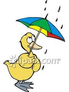 Duck Under An Umbrella   Royalty Free Clipart Picture