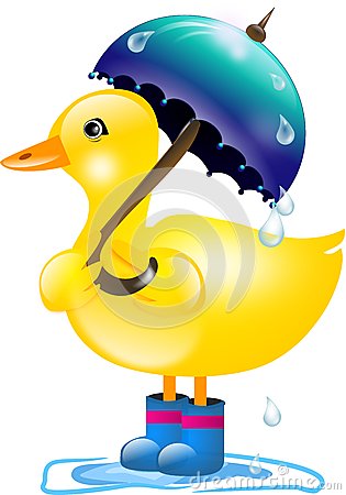 Duck With Umbrella Clip Art