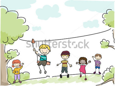 Featuring Kids Riding An Improvised Zipline Stock Vector   Clipart Me