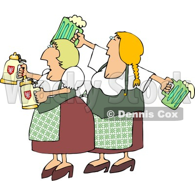 German Outfits And Holding Beer Steins And Pitchers Clipart   Djart