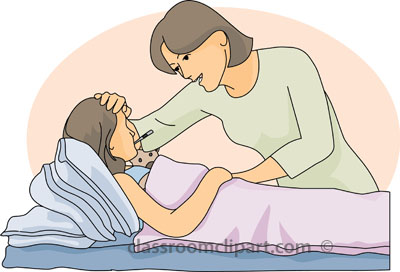 Health   Child Sick In Bed   Classroom Clipart