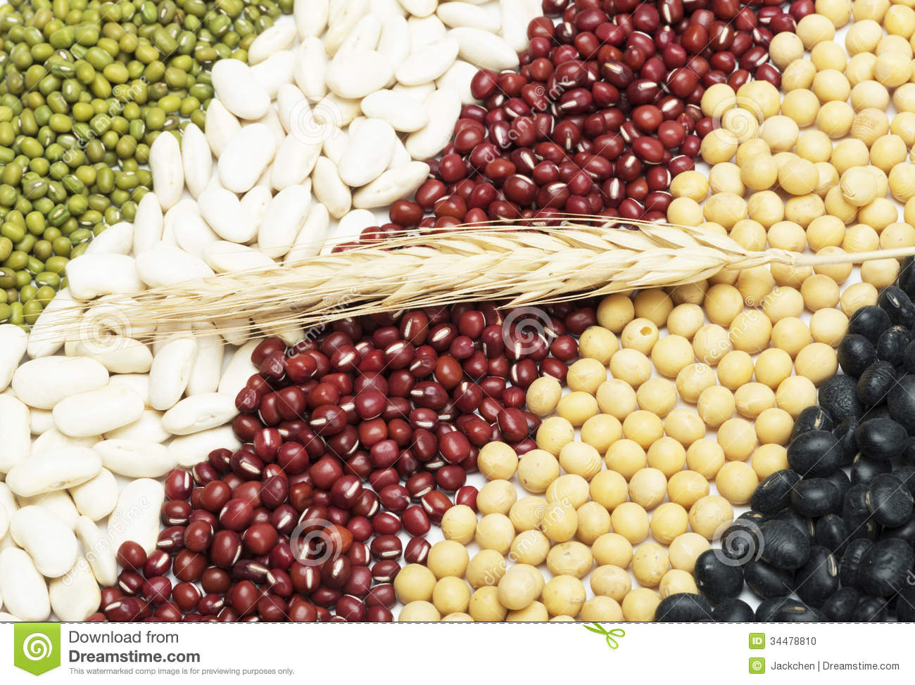 Mixed Beans And Wheat Stock Photo   Image  34478810