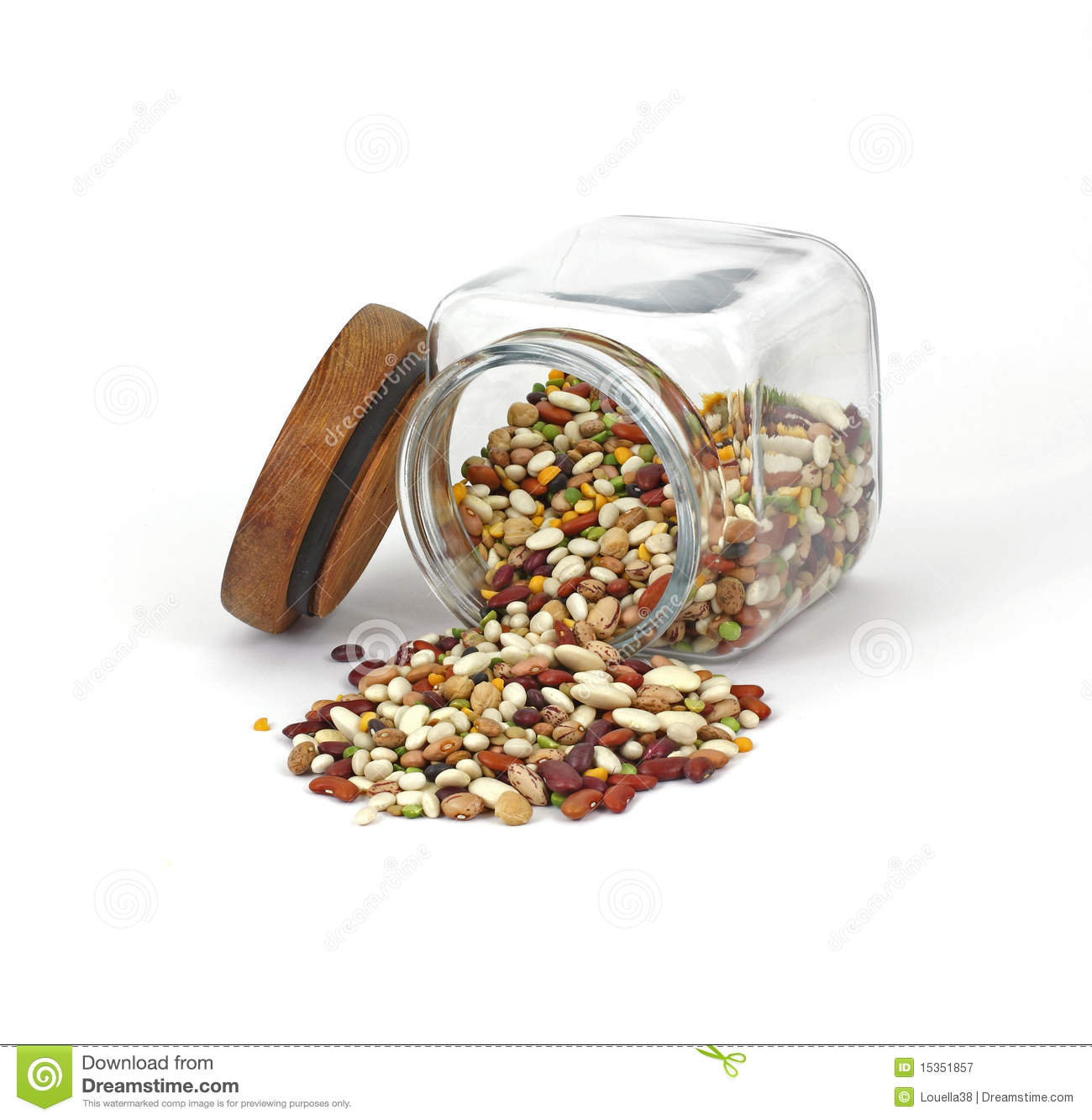 Mixed Beans Poured From Jar Royalty Free Stock Photography   Image    