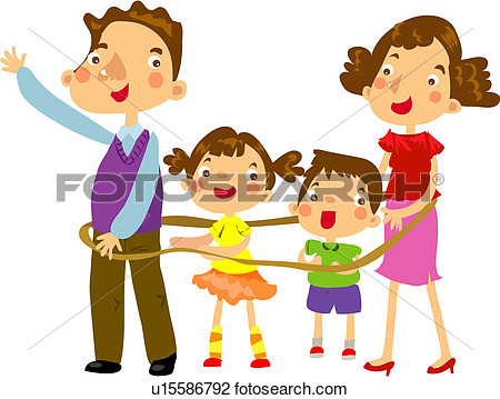 Mother Exciting Excitement Daughter Father View Large Clip Art