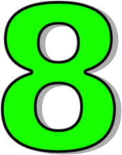 Number 8 Green    Signs Symbol Alphabets Numbers Outlined Numbers