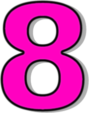 Number 8 Pink    Signs Symbol Alphabets Numbers Outlined Numbers Pink