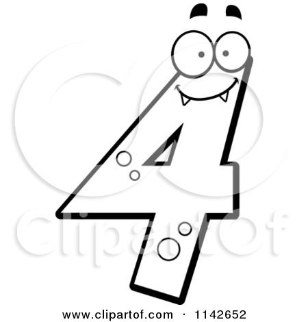 Numbers Black And White 1142652 Cartoon Clipart Of A Black And White
