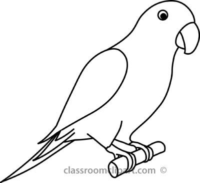 Parrot Clipart Black And White Parrot 3a Outline 22212 Jpg