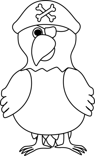 Pirate Parrot Clipart Black And White