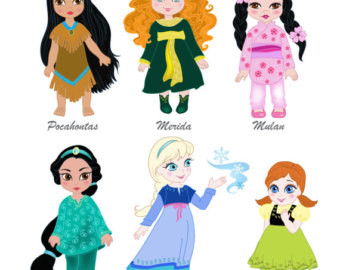 Princess In Childhood Digital Clipa Rt Set Baby Little Princess Disney