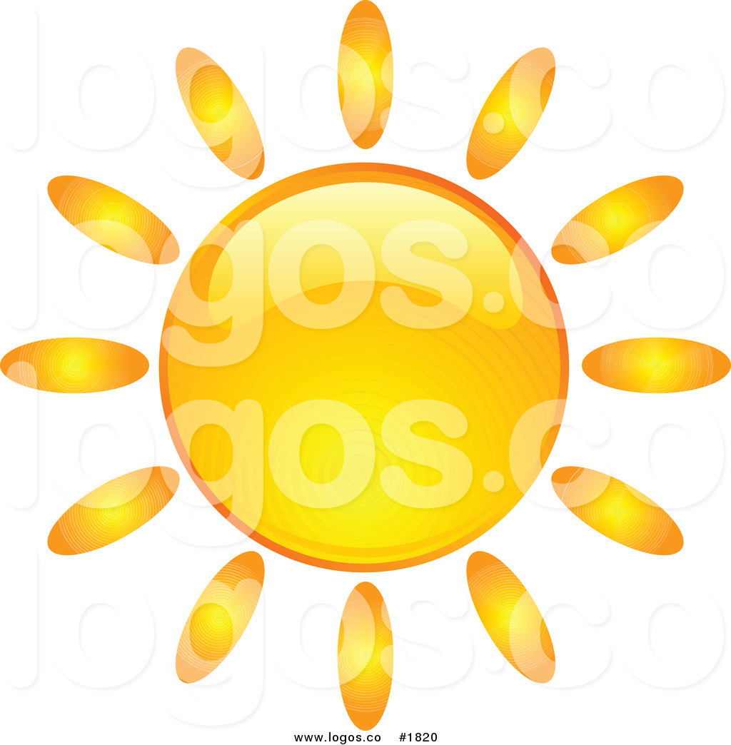 Royalty Free Bright Orange Hot Summer Sun Design Element Logo