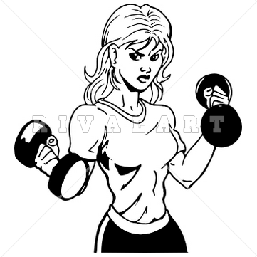 Sports Clipart Image Of Female Bodybuilder Lifting Free Weights Http
