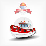 Vector Illustration Of A Firefighter Boat  Side View  Stock Photo