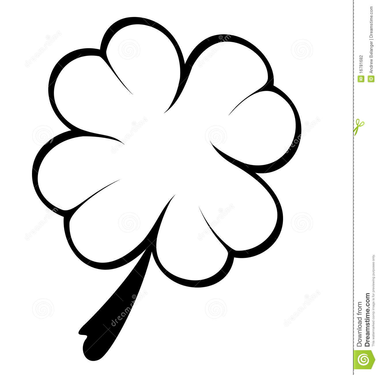 Black And White Four Leaf Clover Stock Photography   Image  16781682