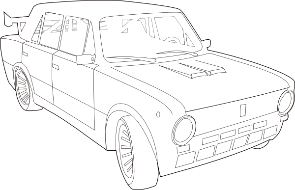 Car Lada Outline Clip Art At Clker Com   Vector Clip Art Online