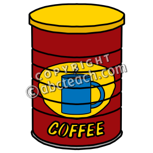 Clip Art  Food Containers  Coffee Can Color   Preview 1