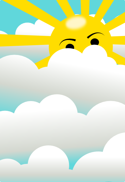 Clouds With Hidden Sun Clip Art At Clker Com   Vector Clip Art Online    