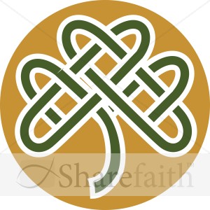 Colored Celtic Knot Shamrock   Lay Holiday Clipart