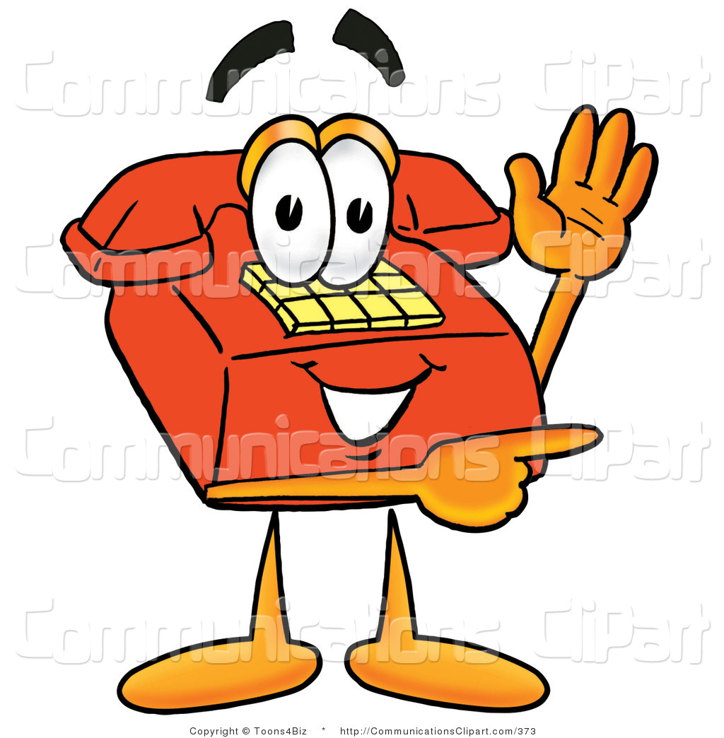 Communication Clipart Of A Friendly Red Telephone Mascot Cartoon