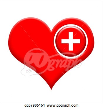 Heart With Medical Cross Isolated Over White Background  Clipart