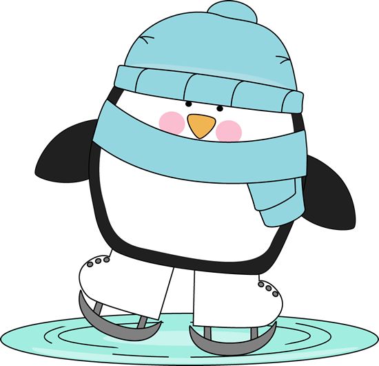 Penguin Skating On Ice    Winter Clip Art   Pinterest   Skating    