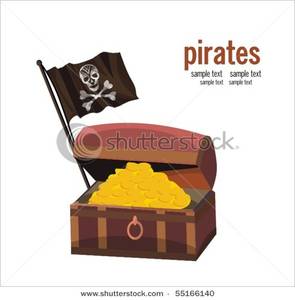 Pirate S Treasure With A Flag Clipart Picture