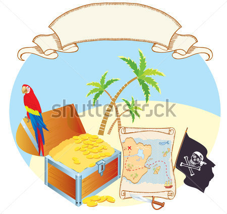 Pirate S Treasure With Parrot Jpg