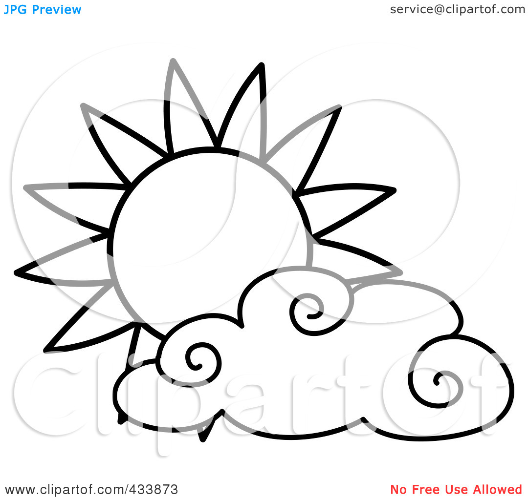 Sun And Clouds Clipart Black And White   Clipart Panda   Free Clipart
