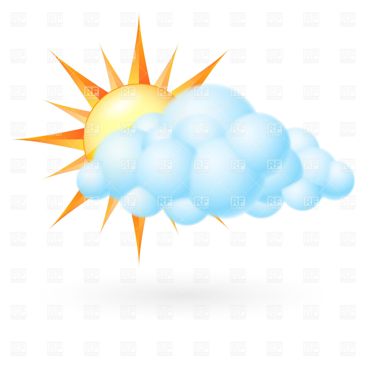 Sun And Clouds Clipart Sun With Cloud Cloudy Weather Icon Download