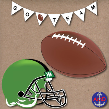 Super Bowl Sunday Football Clip Art  Helmets Banners Number One    
