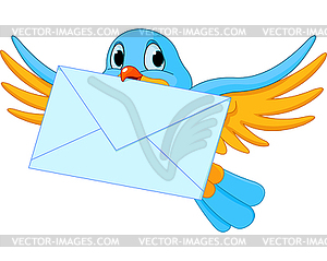 Vogel Mit Brief   Vektor Clip Art