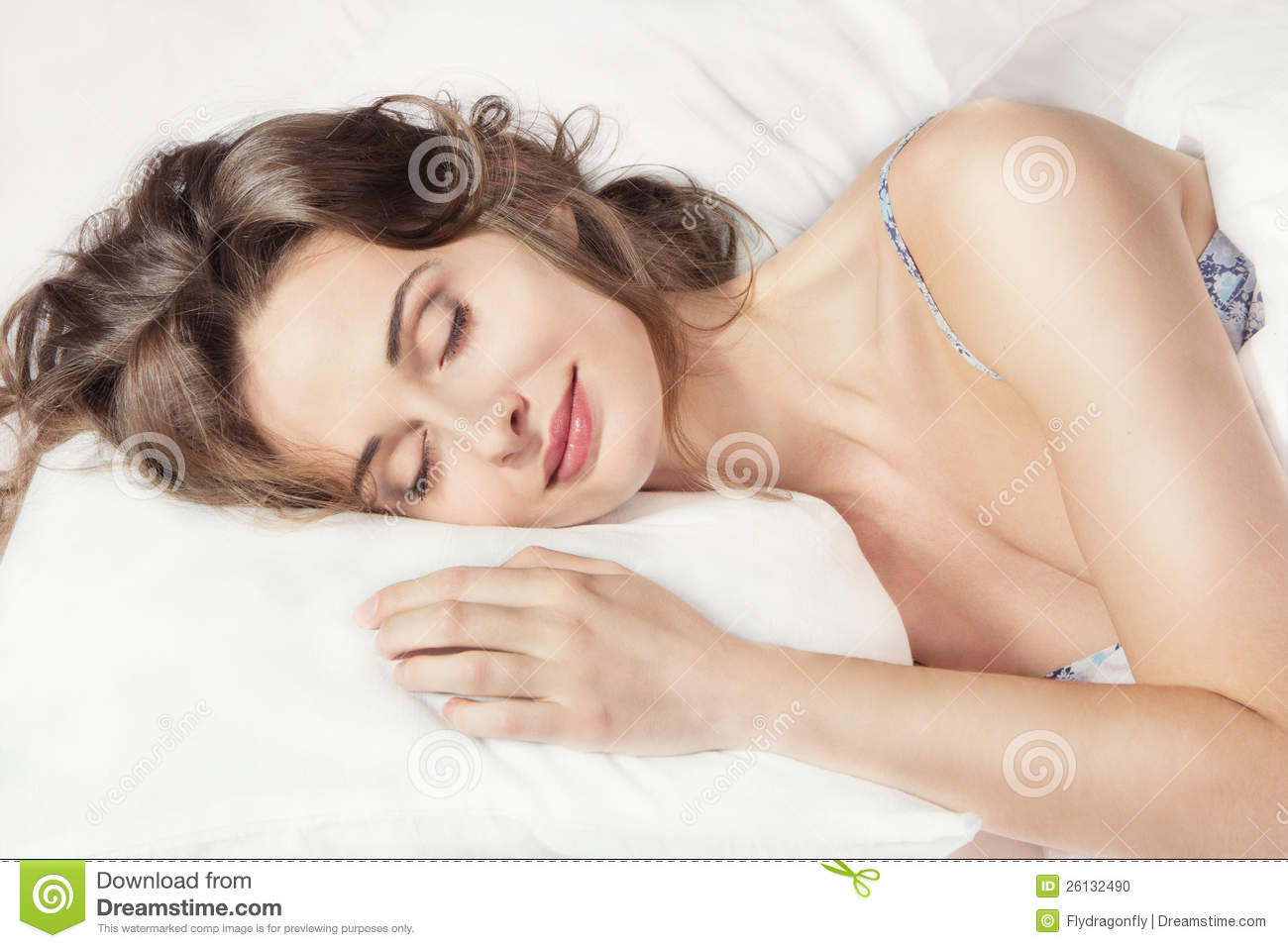 Woman Sleeping In The Bed Stock Photo   Image  26132490