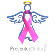 Angel Hot Pink Ribbon Floating Powerpoint Animation