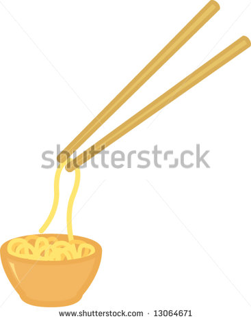 Chinese Noodles And Chopsticks   Stock Vector