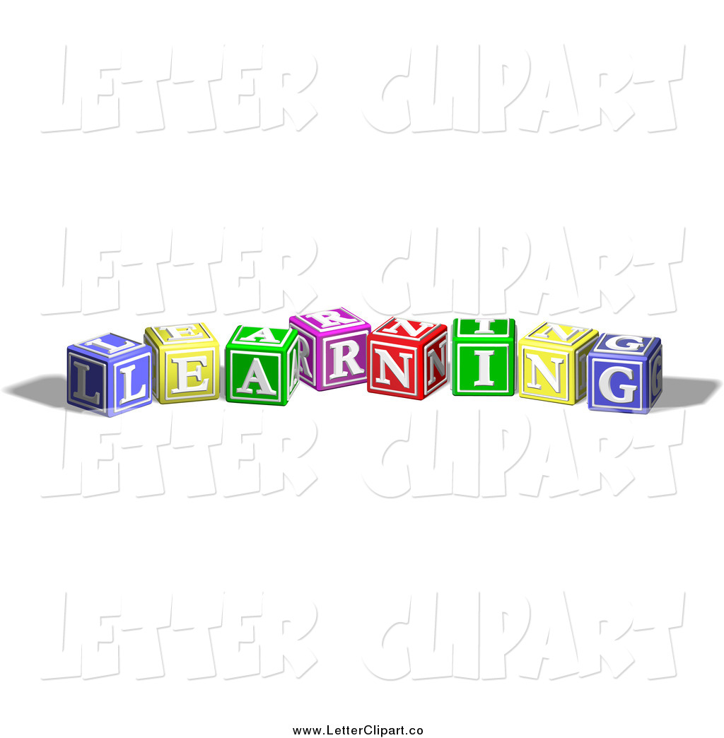 Clip Art Of A Alphabet Blocks Spelling The Word Learning