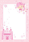 Cute Fairy Princess Border   Clipart Graphic
