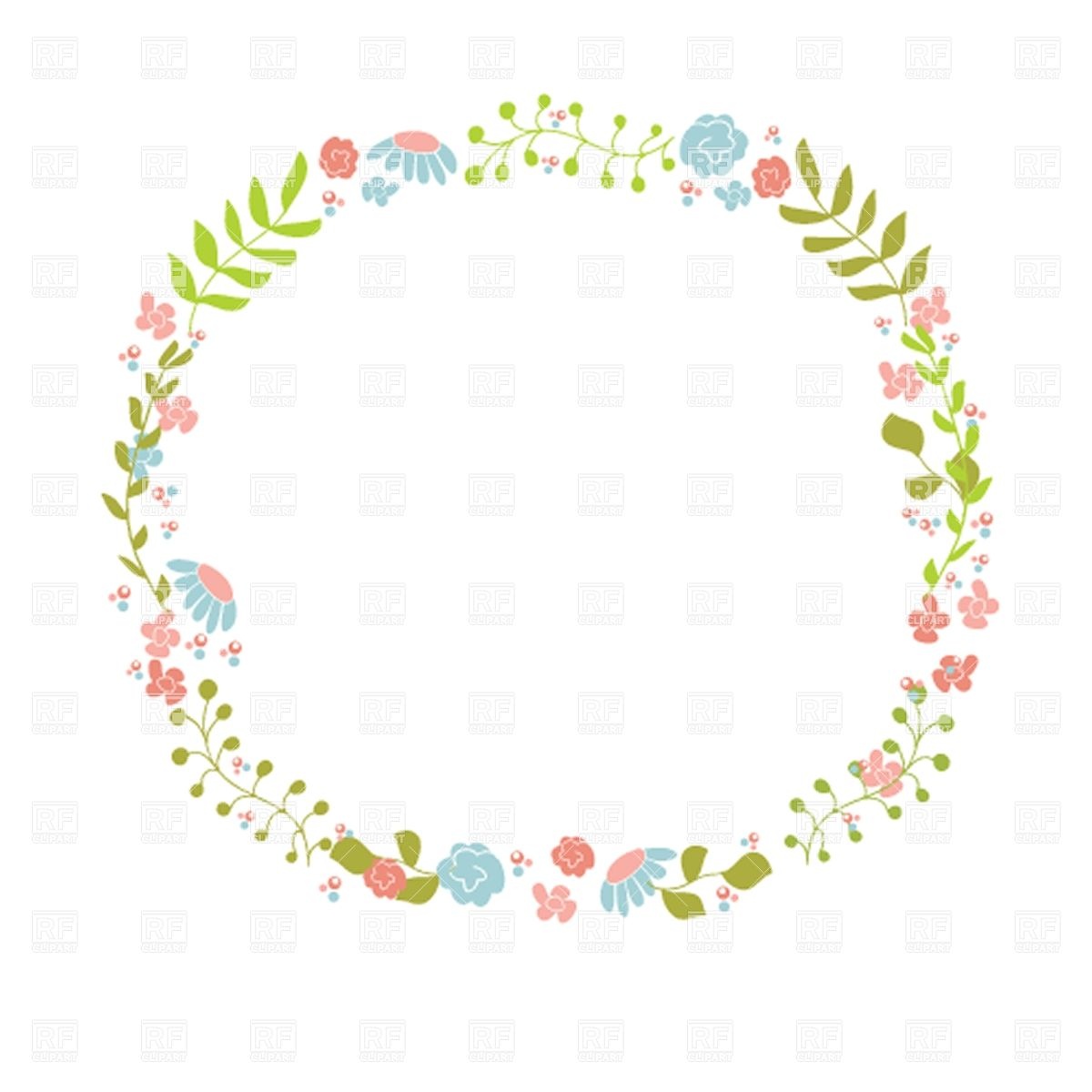 Cute Floral Wreath 30517 Borders And Frames Download Royalty Free