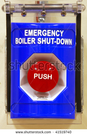 Emergency Boiler Shut Down Button In The Mechanical Room Of The New