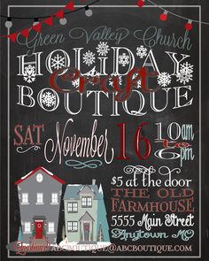 Holiday Craft Boutique Fair Show Flyer Poster Advertisement Invitation