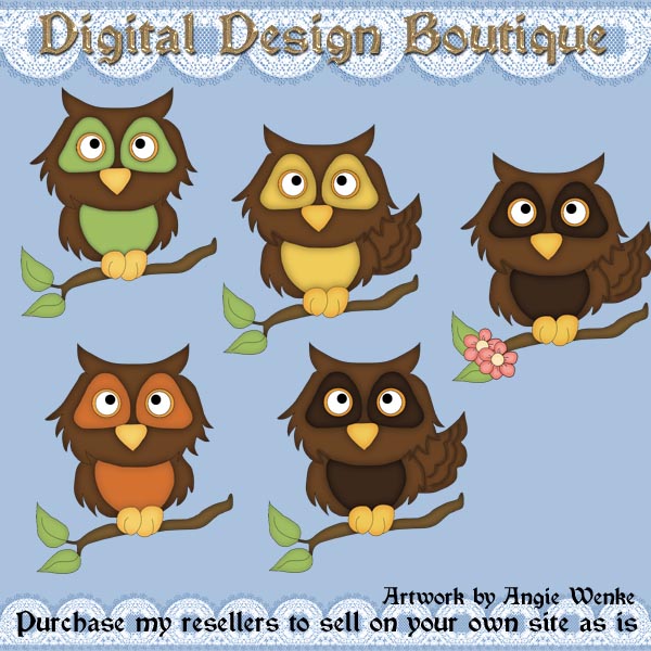 Home    Resale Or Commercial Use Clipart Non Exclusive    Hoot Owls