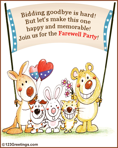 Invite Your Colleagues  Friends For The Farewell Party With This Ecard
