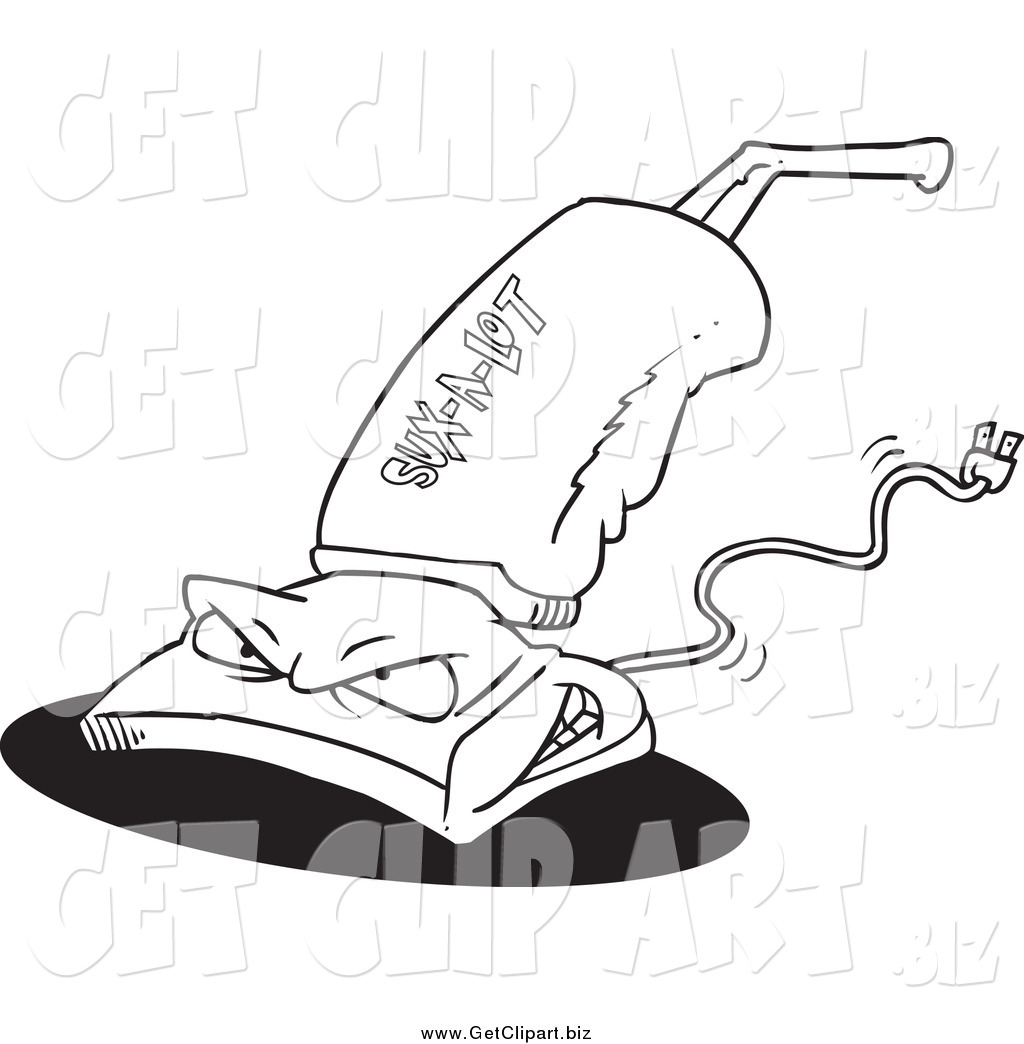 Larger Preview  Clip Art Of A Black And White Sux A Lot Vacuum Cleaner