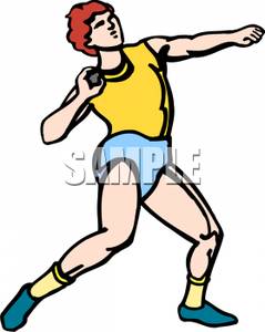 Man Throwing A Shotput   Royalty Free Clipart Picture