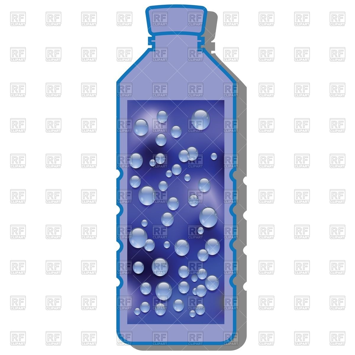 Outline Of Plastic Bottle Of Water With Bubbles 54809 Download    