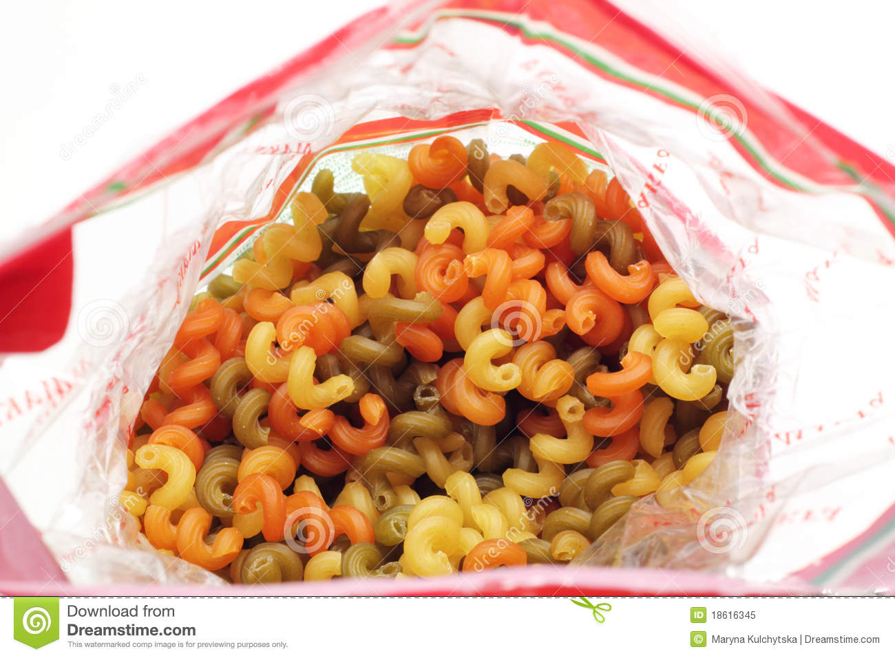 Package Of A Twisted Pasta Isolated Over White Royalty Free Stock