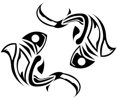 Pisces Tribal Tattoo Design Two Fishes Clipart   Just Free Image    