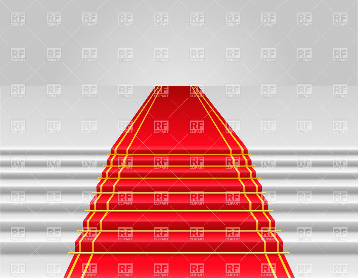 Red Carpet On Stairs Objects Download Royalty Free Vector Clip Art