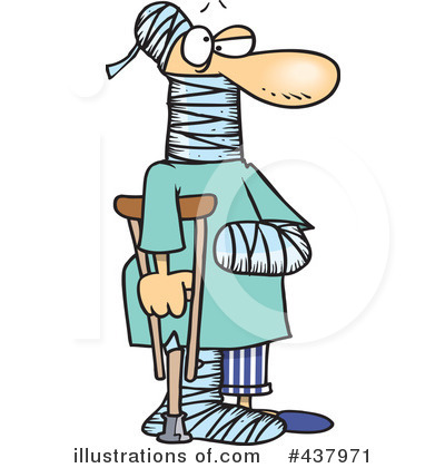 Royalty Free  Rf  Injured Clipart Illustration By Ron Leishman   Stock